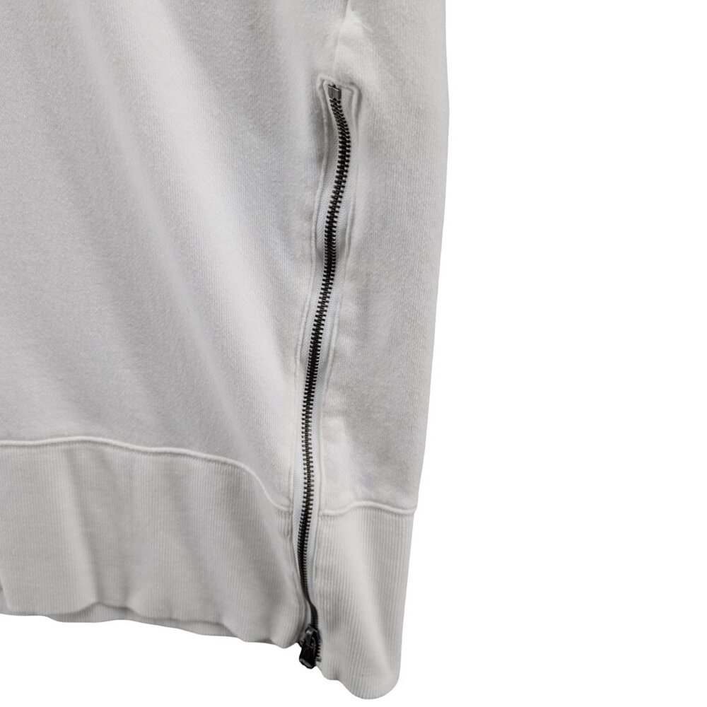 Free People Spur of the Moment Hoodie Womens White Long Pockets Zip Sides Sz XS - Picture 10 of 12
